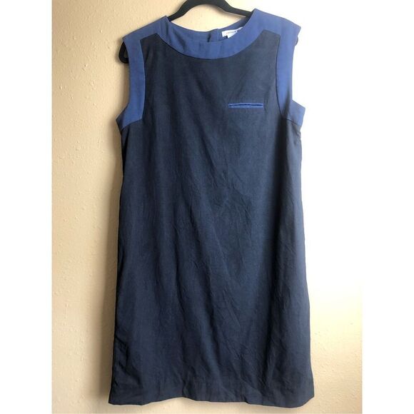 Lacoste Dresses & Skirts - Lacoste black and blue silk sleeveless dress Size 42